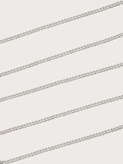 Simple Glasses Chain -Silver