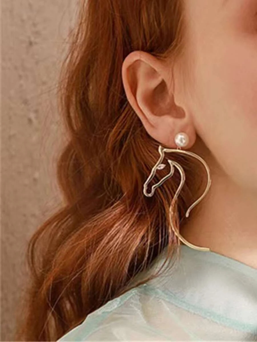 Horse Head Drop Earrings