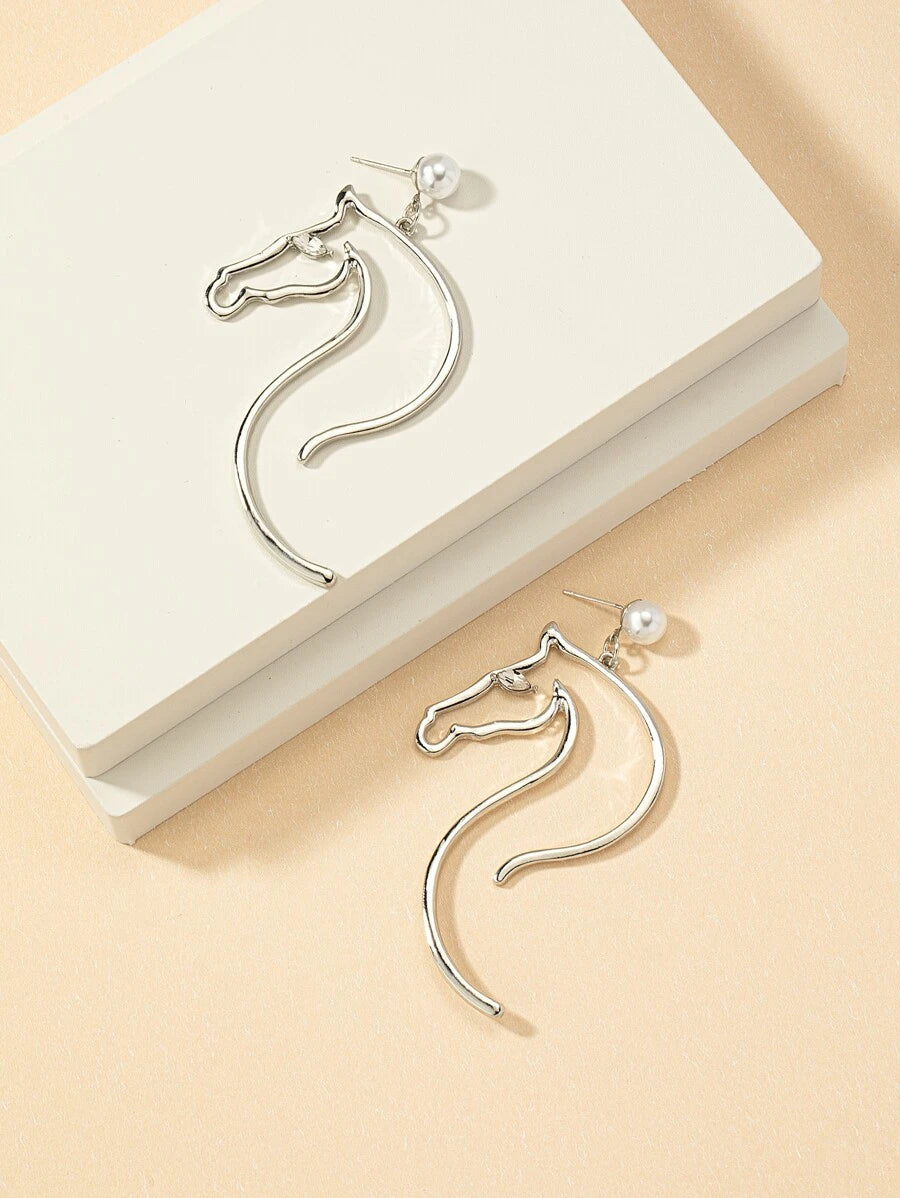 Horse Head Drop Earrings