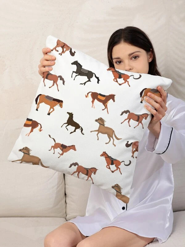 Horse Pattern Cushion Cover