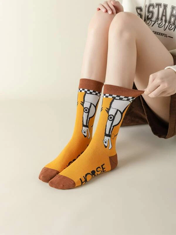 Yellow Horse Crew Socks