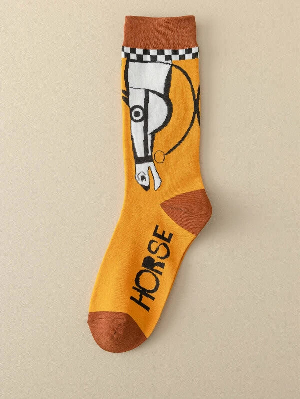 Yellow Horse Crew Socks