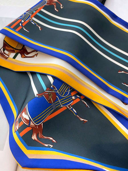 Blue & Yellow Stripe Twilly Horse Scarf