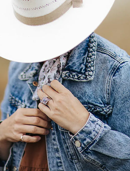 Braided denim jacket