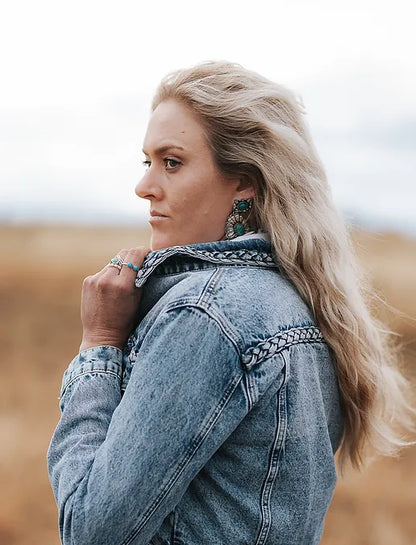 Braided denim jacket