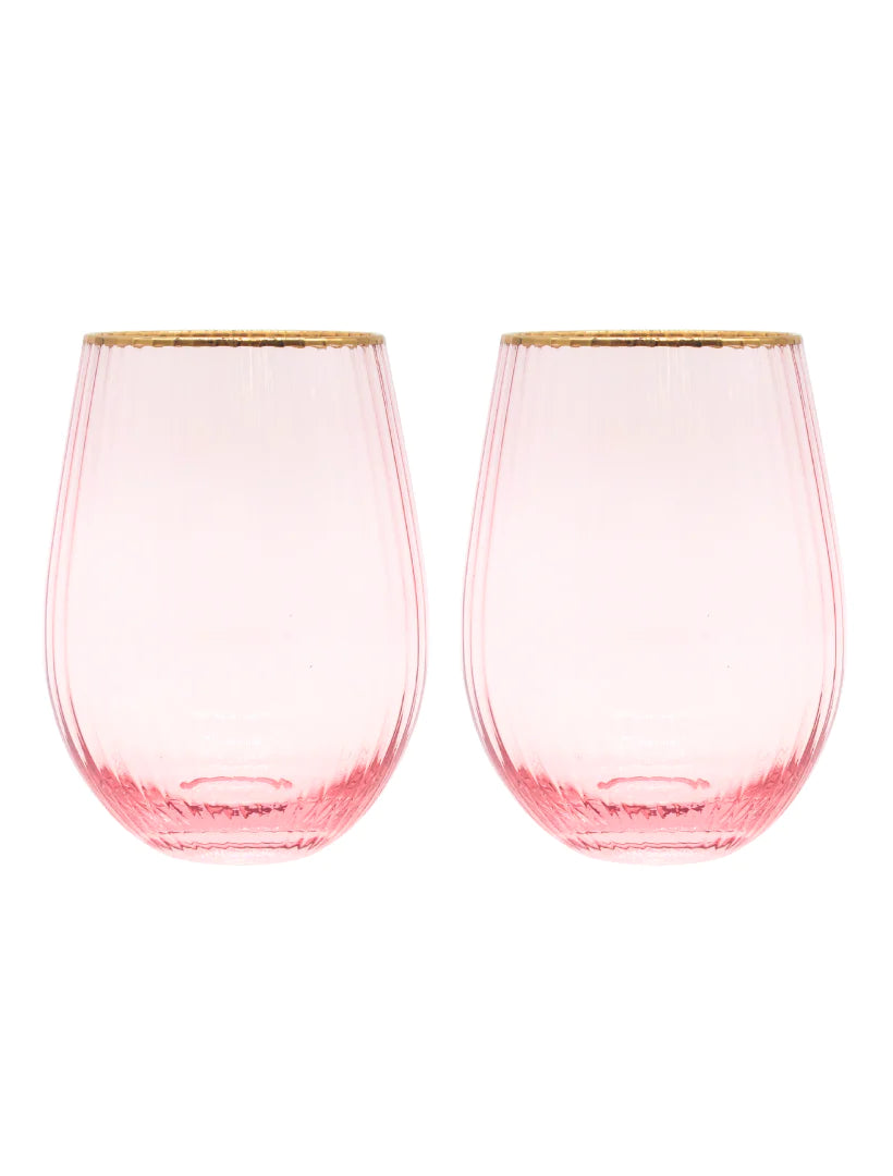 Soiree Crystal Gin Tumbler Pink (Set of 2)