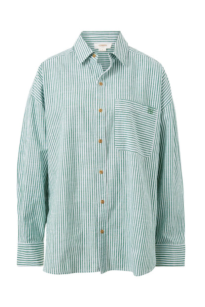 Oversized Shirt- Green Striped