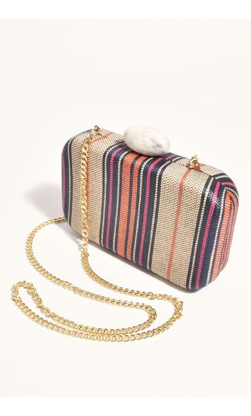 Ellery Resin Clasp Woven Structured Clutch