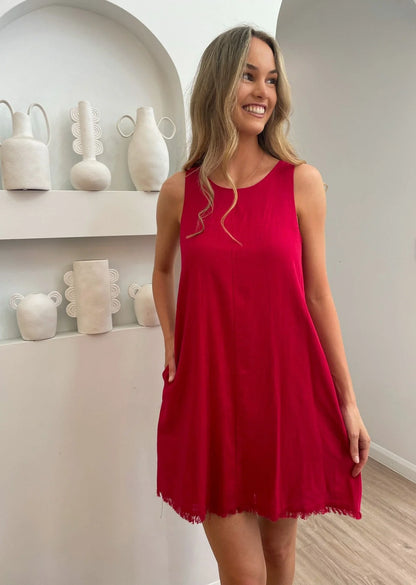 Freya Dress-Red