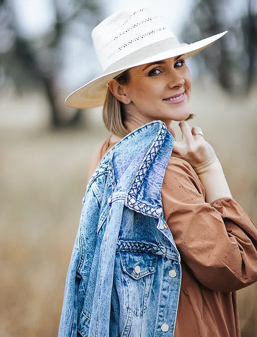 Braided denim jacket