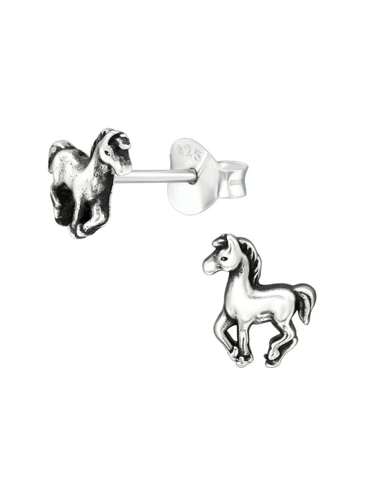 Silver Horse Stud Earrings