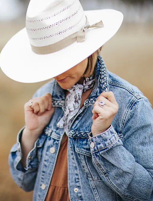 Braided denim jacket