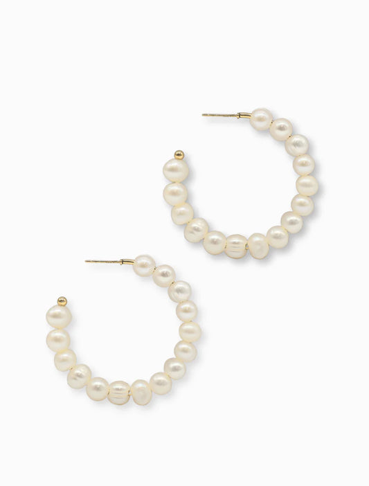 Freshwater Pearl hoops