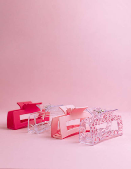 Ruffle + Bow Rectange Hair Clip