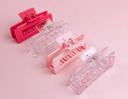 Ruffle + Bow Rectange Hair Clip