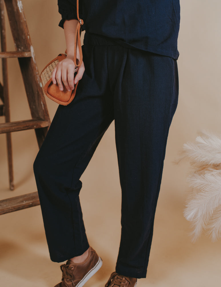 Comet Linen Pants - Navy