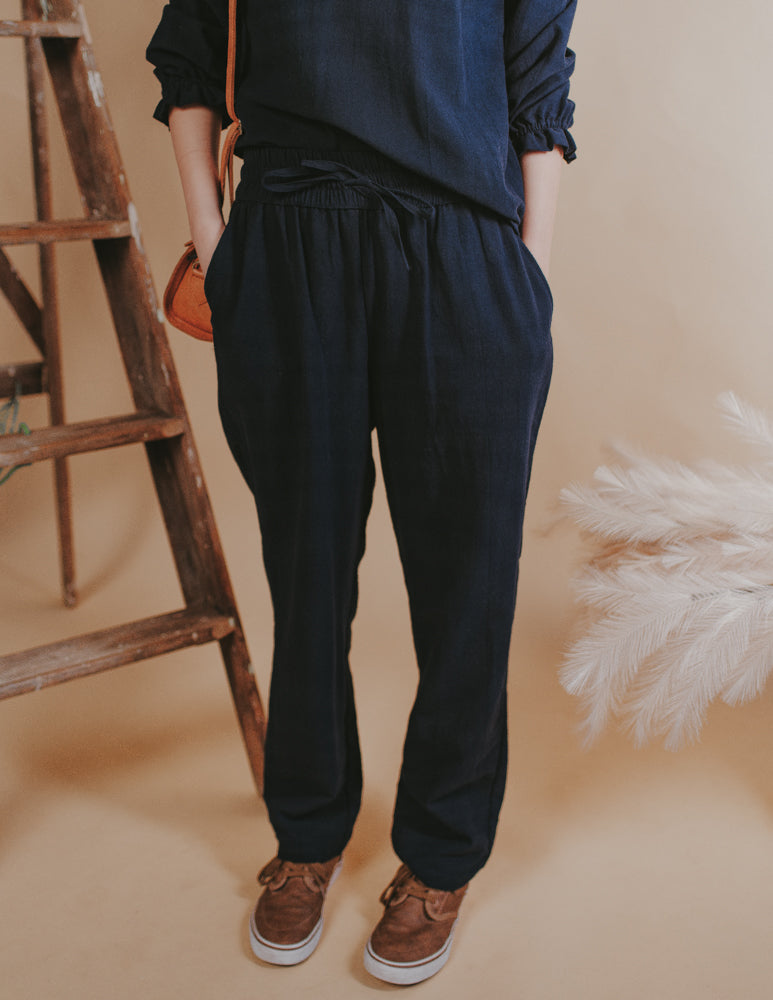 Comet Linen Pants - Navy