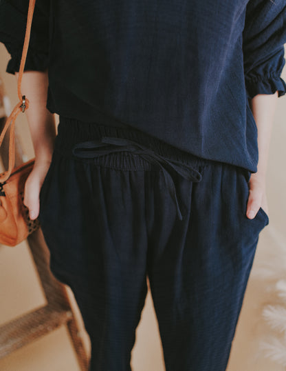 Comet Linen Pants - Navy