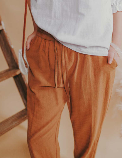 Comet Linen Pants - Tawny Brown