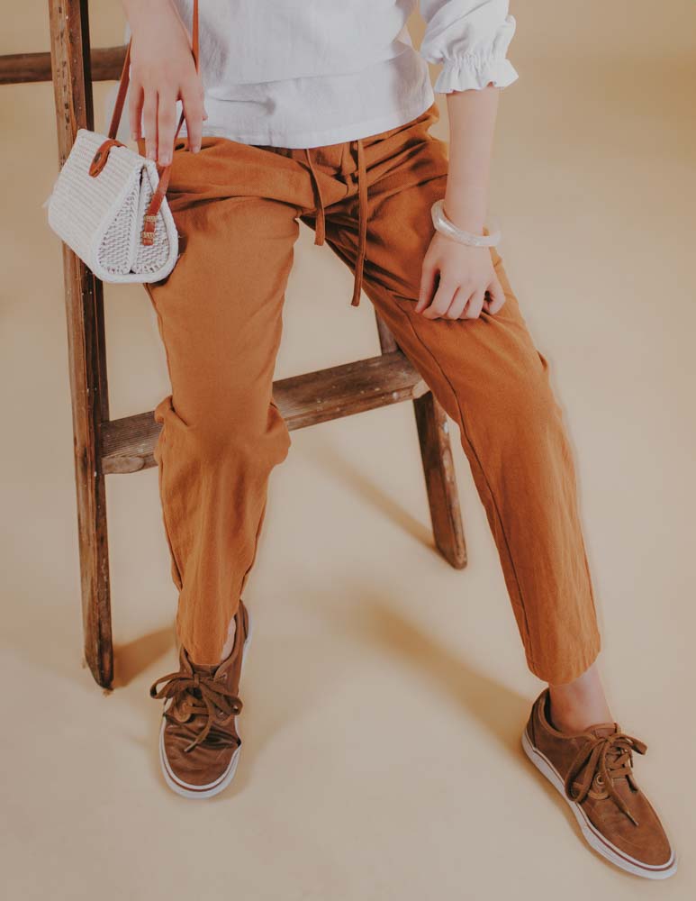 Comet Linen Pants - Tawny Brown