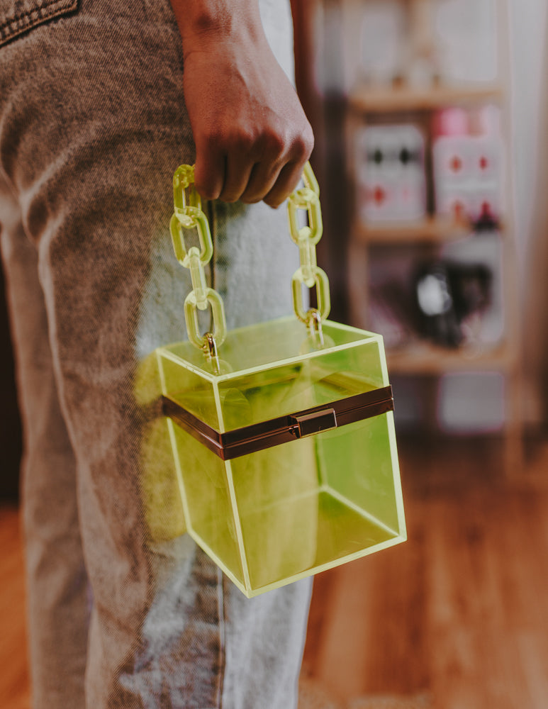 Charlotte Acrylic Handbags - Yellow