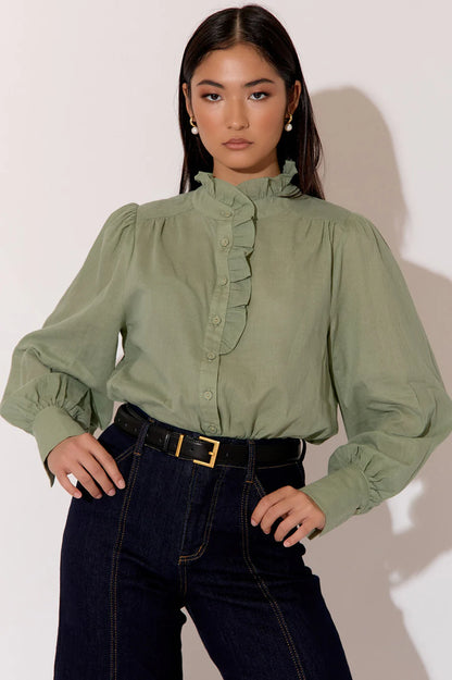 JANE VOILE SHIRT (SAGE)