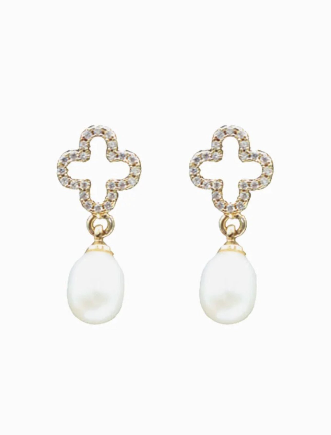 Clover Pearl Drop Earring