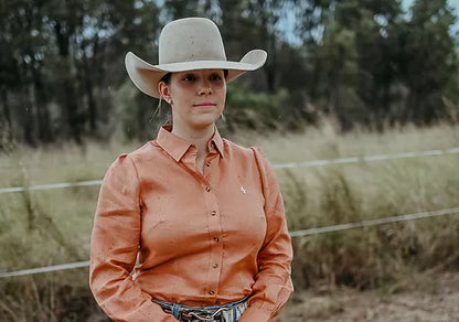 Burnt Orange Linen Top