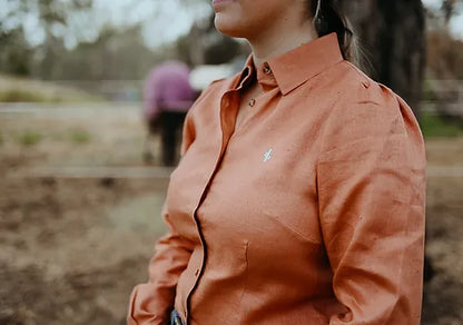 Burnt Orange Linen Top