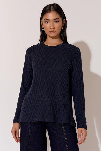 Brielle Navy Knit Top