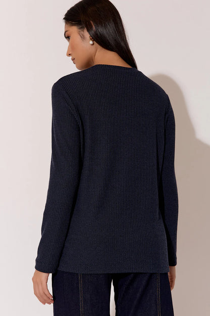 Brielle Navy Knit Top