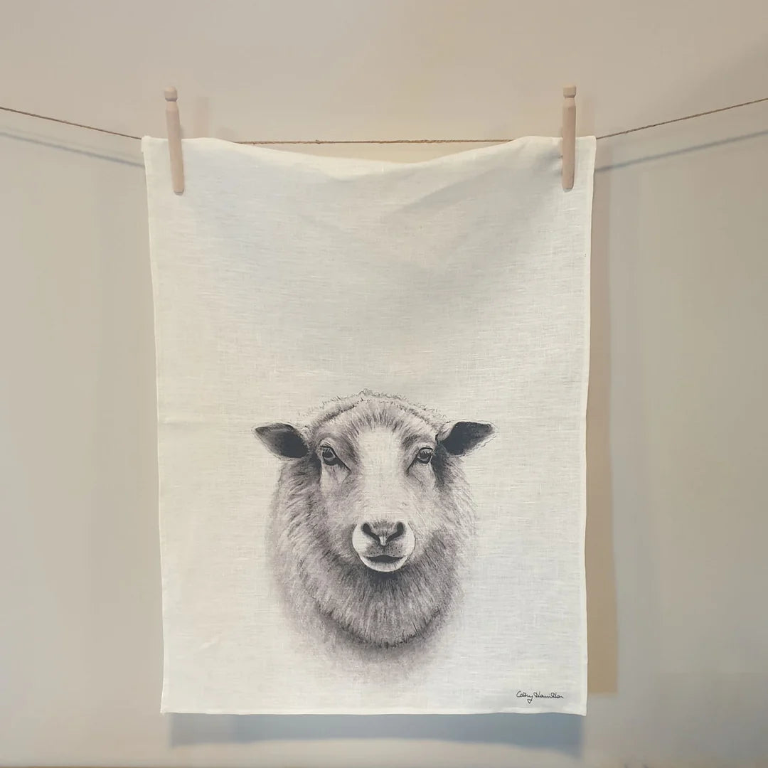 Sheep Linen Tea Towel