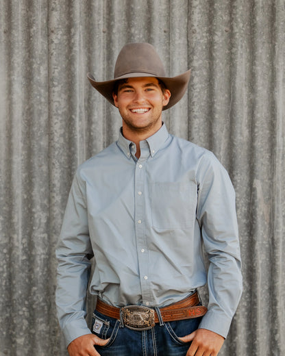 Mens Long Sleeve Shirt - Steel Grey