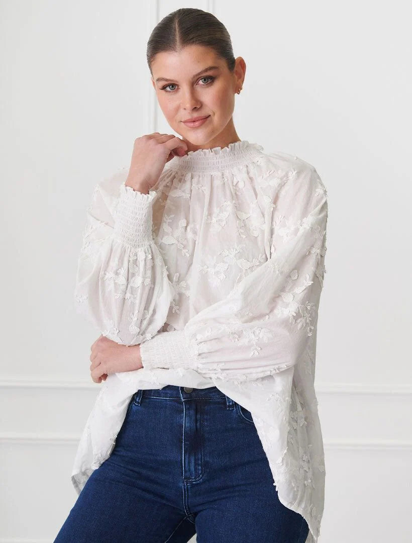 Anya Lace Shirt White