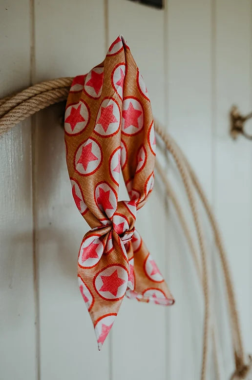 Brown and Pink Star Scarf