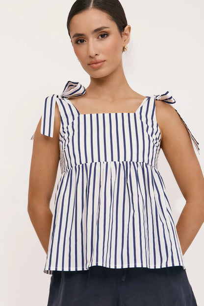 Noah Poplin Stripe Top