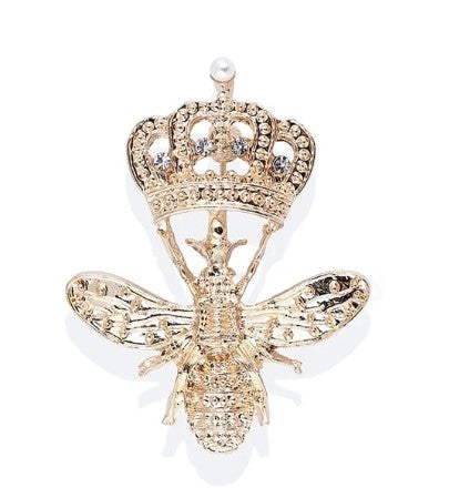 Crown & Bee Brooch