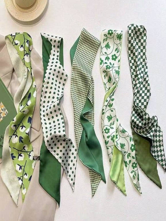 Green Pattern Twilly Scarf