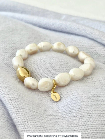 Pearl Bracelet Gold Bean