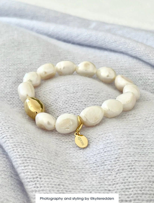 Pearl Bracelet Gold Bean