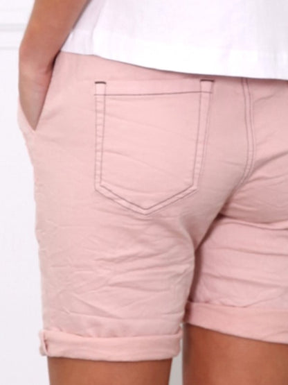 RILEY DENIM SHORT - Blush