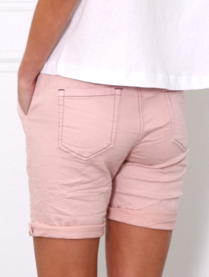 RILEY DENIM SHORT - Blush