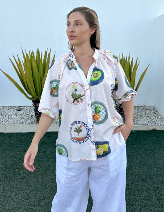 Summer Vacay Linen Top