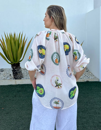 Summer Vacay Linen Top