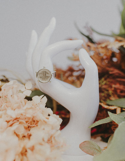 Three Pence Coin Ring with Silver