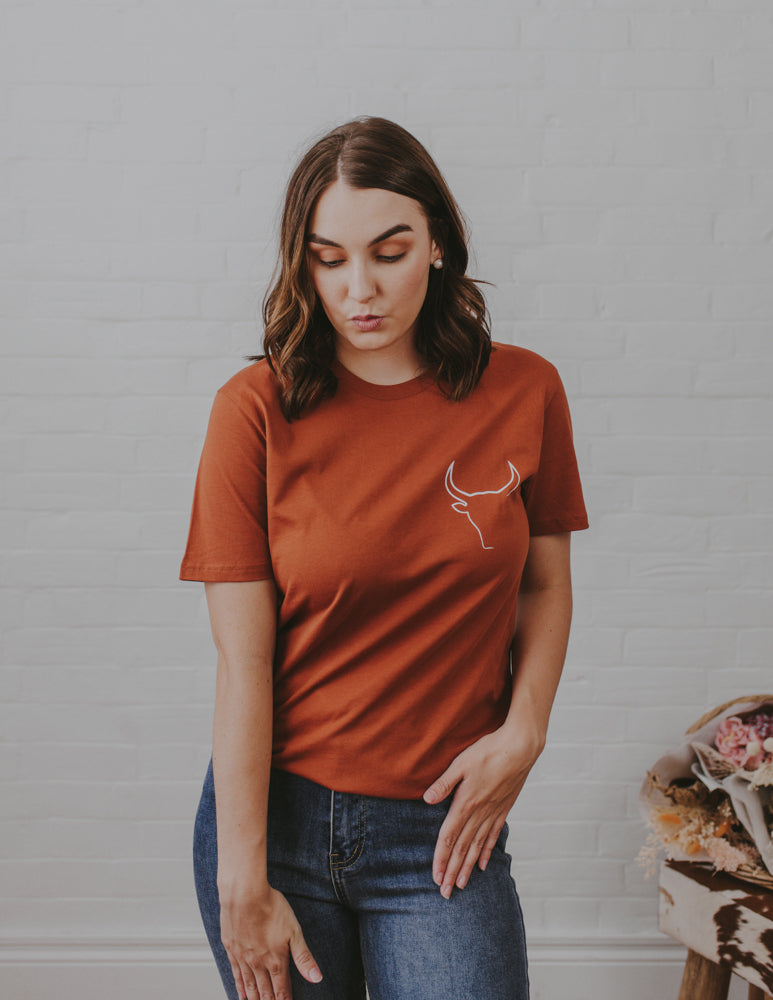 What-a-Hide tee - Rust