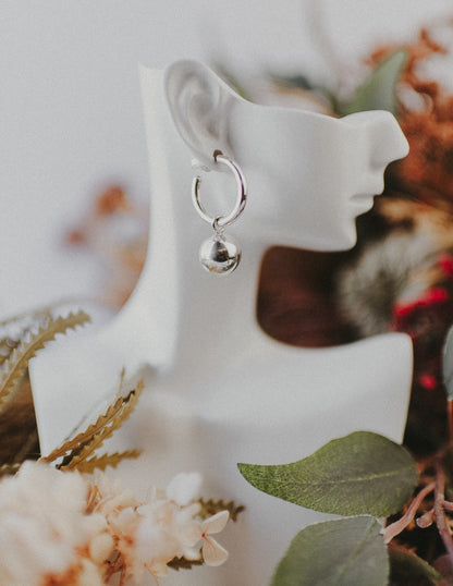 Ball Drop Hoop Earring