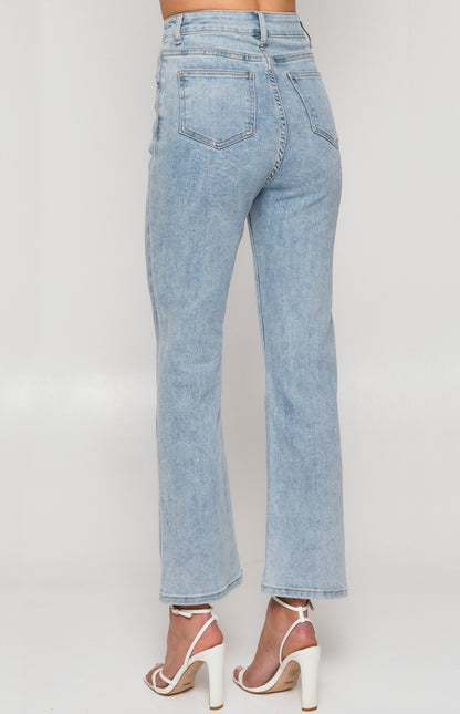 High Waisted Stretch Flare Jeans